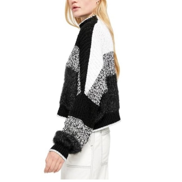 Free People Sunbrite Mock Neck Crop Sweater Size Small - Picture 3 of 8